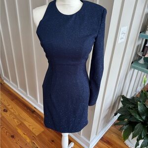 Jovani Navy Blue One-Shoulder Dress